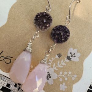 Drury, chalcedony silver earrings